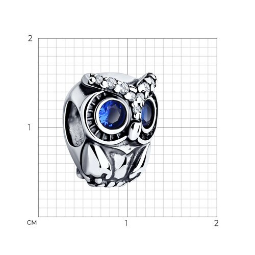 Подвеска-шарм из серебра с фианитами (Арт.95030261)