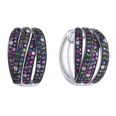 Серьги из белого золота с аметистом и бриллиантом (Арт.mr16823e_sr_glsa_ps_am_tv_wg)