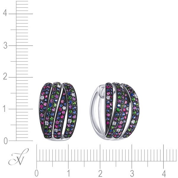 Серьги из белого золота с аметистом и бриллиантом (Арт.mr16823e_sr_glsa_ps_am_tv_wg)