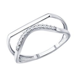 Кольцо из серебра с фианитами (Арт.94014842)