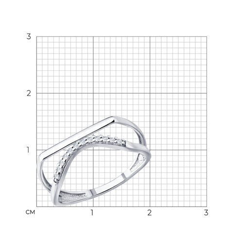 Кольцо из серебра с фианитами (Арт.94014842)