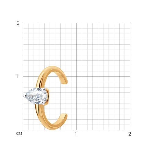Серьга из золота с бриллиантом выращенным (Арт.1170034-5)