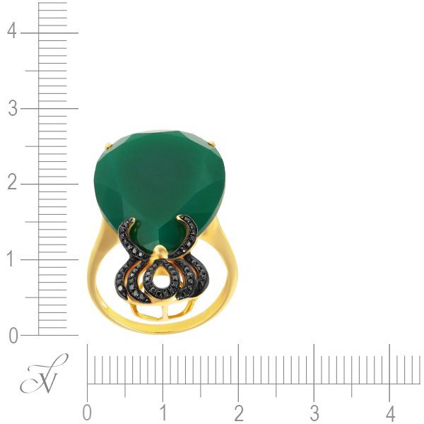 Кольцо из золота с агатом и бриллиантом (Арт.r01500gx4yt_db_zag_yg)