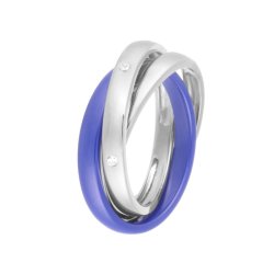Кольцо из серебра с керамикой и фианитом (Арт.tc-r00683-bl-w-x-x-w)