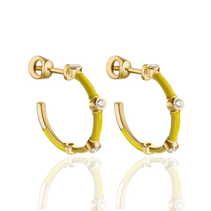 Серьги из золота с бриллиантом Русские Самоцветы (Арт.95707)