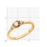 Кольцо из золочёного серебра с фианитами (Арт.93-110-01555-2)