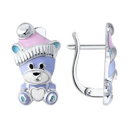 Серьги из серебра с эмалью (Арт.94027140)