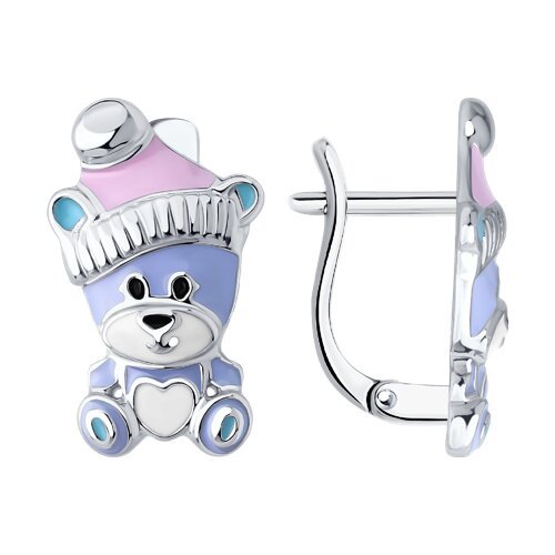 Серьги из серебра с эмалью (Арт.94027140)