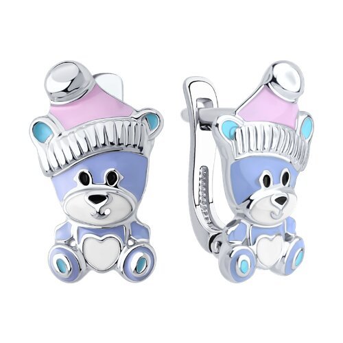 Серьги из серебра с эмалью (Арт.94027140)