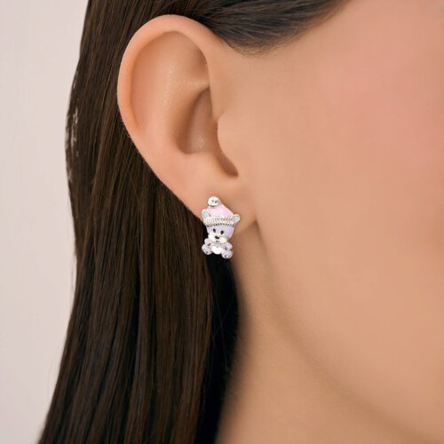 Серьги из серебра с эмалью (Арт.94027140)