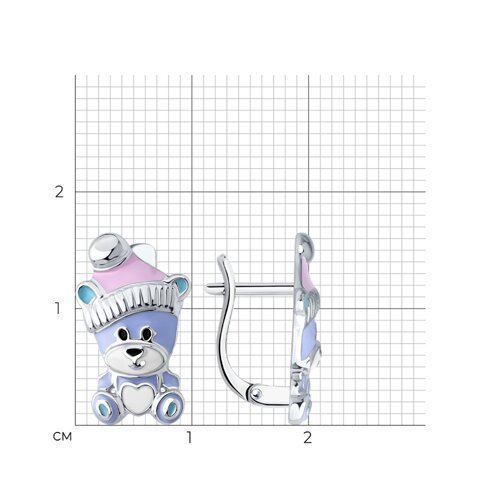 Серьги из серебра с эмалью (Арт.94027140)