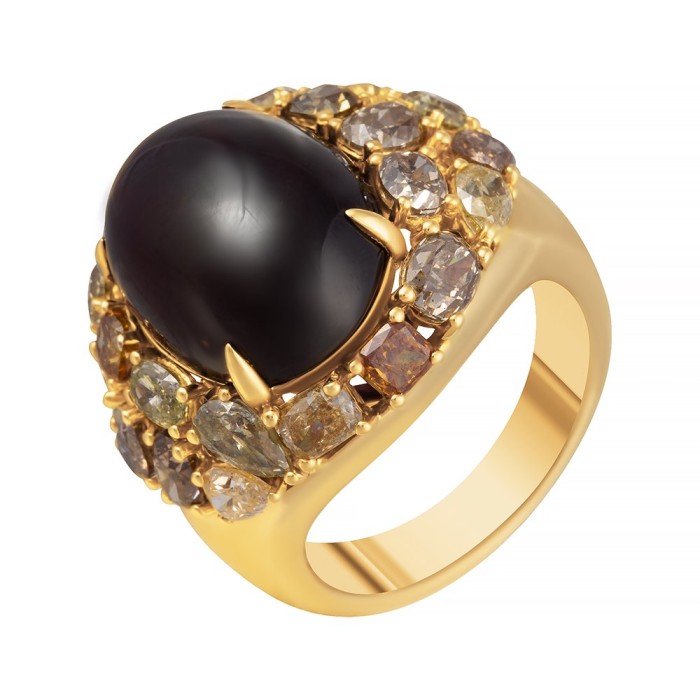 Кольцо из золота с бриллиантами и гранатом «Ночная Комета» MY JEWELS (арт.R600202GAN001_KO_DC_GRB_YG)