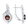 Серьги из серебра с гранатами и фианитами (Арт.94-320-00379-2)