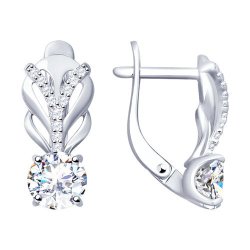 Серьги из серебра с фианитами (Арт.94-120-01220-1)