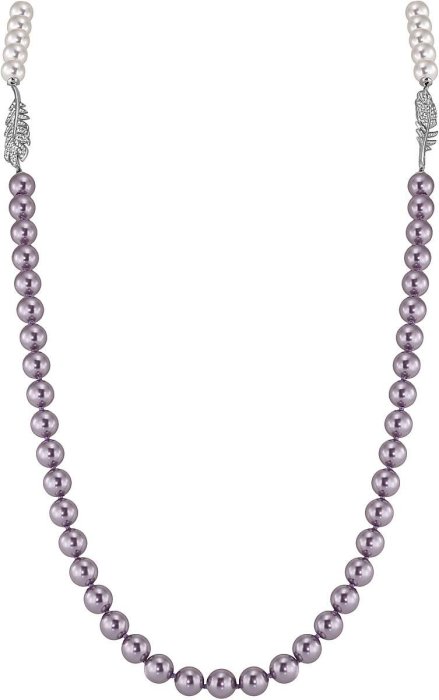 Ожерелье из серебра с жемчугом и куб. цирконием (Арт.26l-p36-s-1-16)