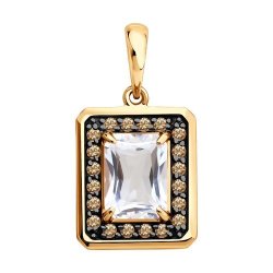 Подвеска золотая пробы 585 с горным хрусталем (Арт.51-330-02962-1) Подвеска золотая пробы 585 с горным хрусталем (Арт.51-330-02962-1)