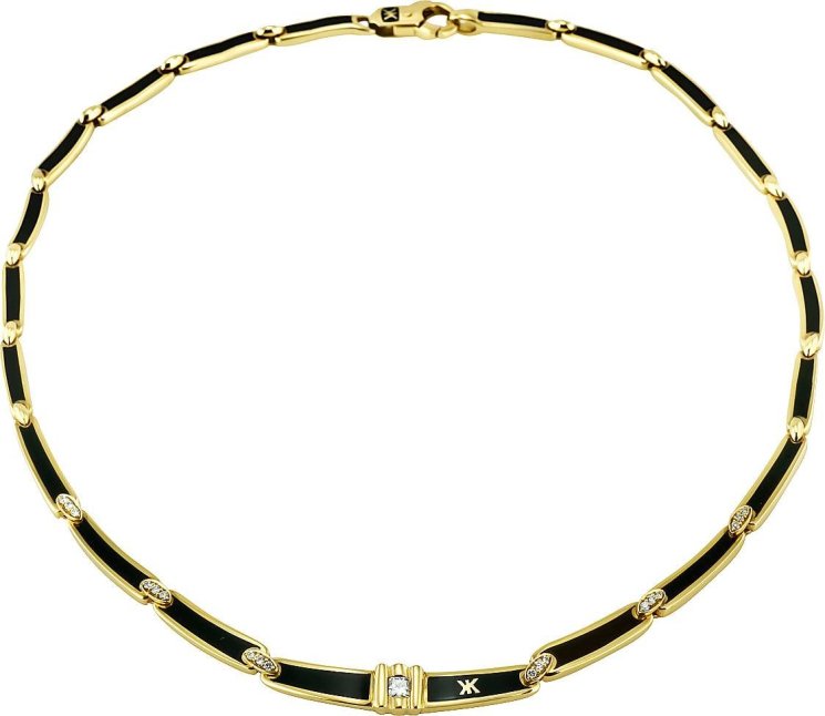 Ожерелье из золота с бриллиантом и эмалью (Арт.65123tkln)