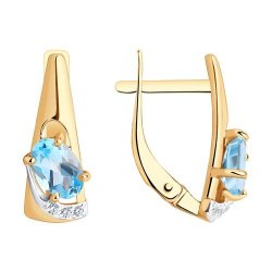 Серьги золотые пробы 585 с топазом (Арт.51-320-01021-1)