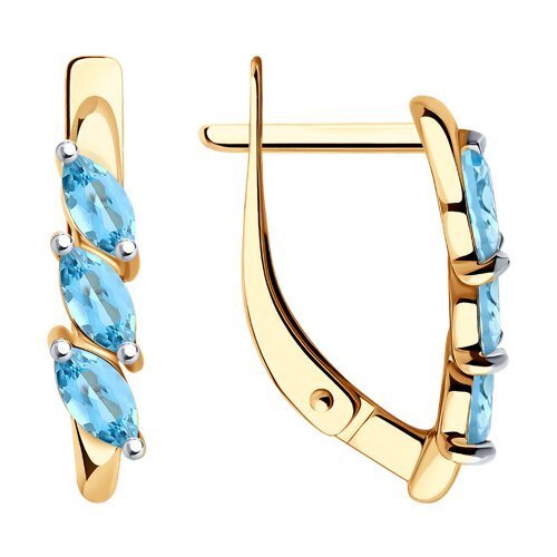 Серьги золотые пробы 585 с топазом (Арт.51-320-02012-1)