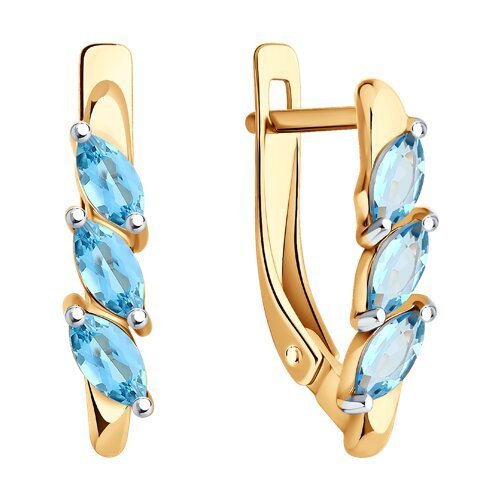 Серьги золотые пробы 585 с топазом (Арт.51-320-02012-1)