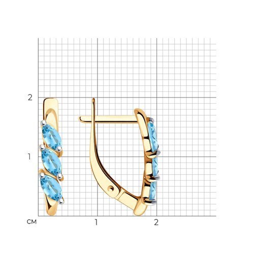 Серьги золотые пробы 585 с топазом (Арт.51-320-02012-1)