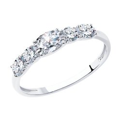 Кольцо из серебра с фианитами (Арт.94011484)