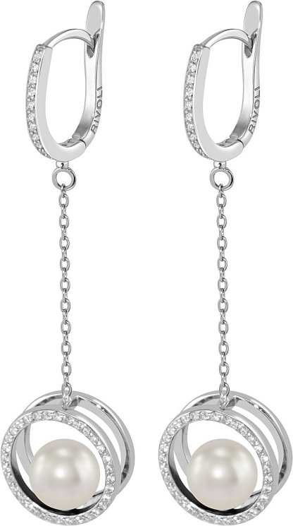 Серьги из серебра с жемчугом и кристаллом swarovski (Арт.ahs-1-8-1-s)