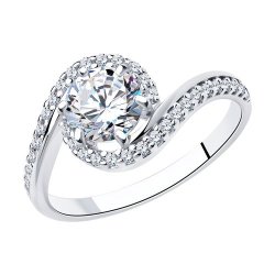 Кольцо из серебра с фианитами (Арт.94013166)