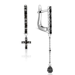 Серьги из золота с бриллиантом Русские Самоцветы (Арт.53940)