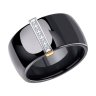 Чёрное керамическое кольцо с золотом и бриллиантами (Арт.6015024)