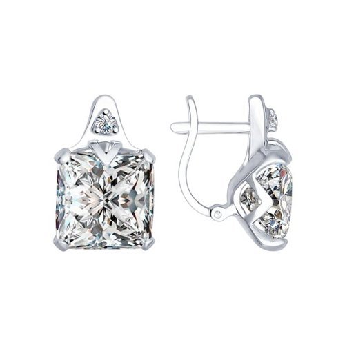 Серьги из серебра с фианитами (Арт.94022280)