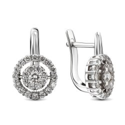 Серьги из золота с бриллиантом Русские Самоцветы (Арт.53735)