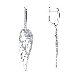 Серьги из серебра с фианитами (Арт.94023493)