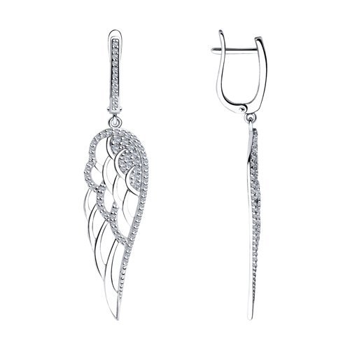 Серьги из серебра с фианитами (Арт.94023493)