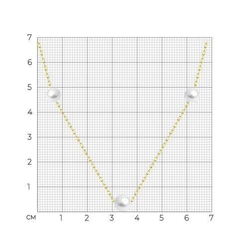 Колье золотое пробы 585 с жемчугом (Арт.53-370-01799-1)