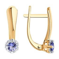 Серьги из золота с бриллиантами и танзанитами (Арт.6024081)
