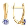 Серьги из золота с бриллиантами и танзанитами (Арт.6024081)