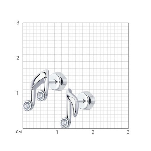 Серьги из серебра с фианитами (Арт.94024319)