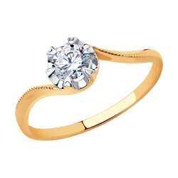 Кольцо из золота с фианитом (Арт.018811-4)