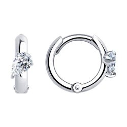 Серьги из серебра с фианитами (Арт.94024990)