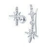 Серьги пусеты серебряные с фианитом (Арт.94025811)