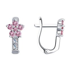 Серьги из серебра с фианитами (Арт.94026034)