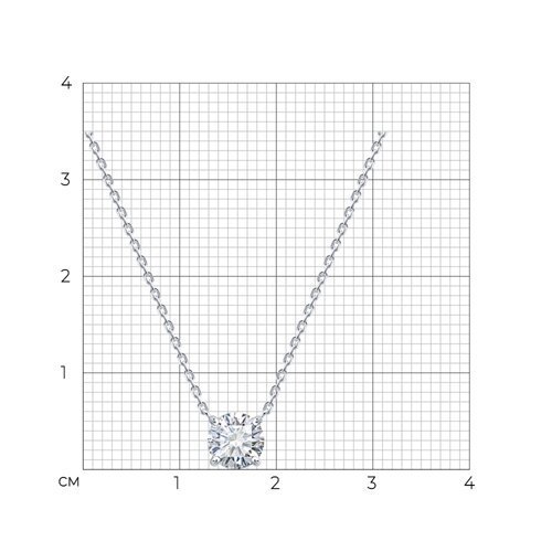 Колье из белого золота с бриллиантом выращенным (Арт.9070081-3-5)