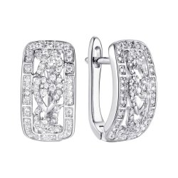 Серьги из серебра с фианитом (Арт.cz-e02932-x-w-x-x-w)
