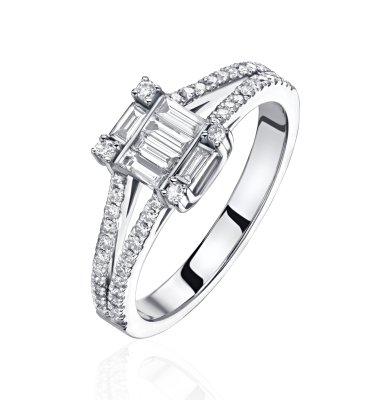 Кольцо с бриллиантом «Ice Иллюзия» белое золото Estet (арт.01К6214242)