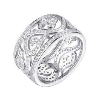Кольцо серебряное с фианитами «Lace Charm» Fresh Jewelry (арт.CZ-R02933-X-W-X-X-W)