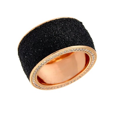 Кольцо с фианитами «Universe Night Glow» серебро 925 Fresh Jewelry (арт.Gl-R01757-X-G-B-X-W)