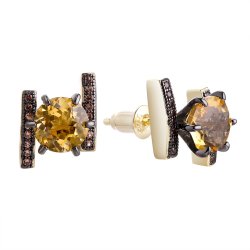 Серьги из серебра с цитрином (Арт.mp-e00013-x-lb-ys-x-br)