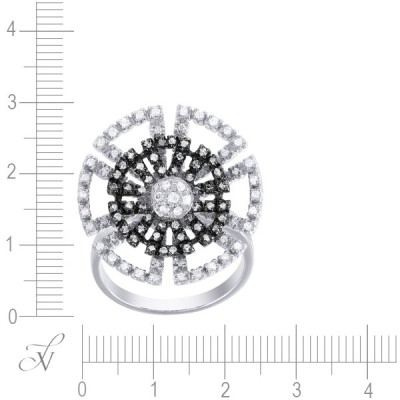Кольцо с бриллиантами «Черно-белый вихрь» из золота JVG (арт.A815DWA4T_VR)