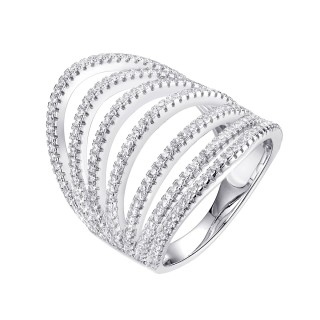 Кольцо серебряное с фианитами «Spark Line» Fresh Jewelry (арт.MP-R00429-X-W-X-X-W)